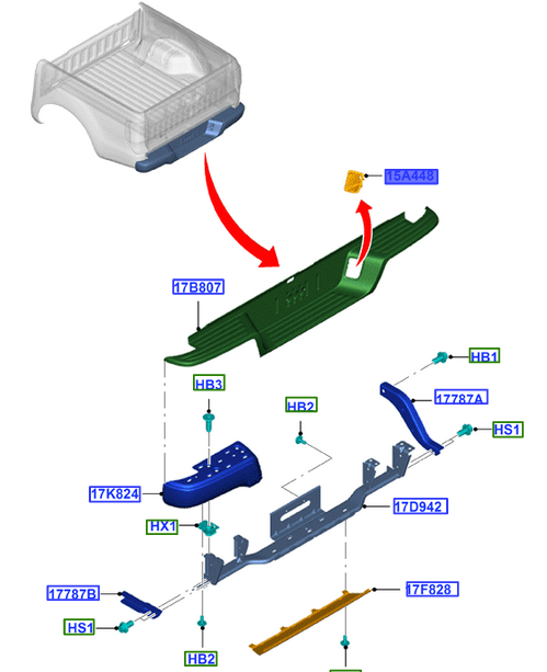 ZAŚLEPKA WLOT PRAWY ZDERZAKA TYŁ RANGER 15- 19- _ 1934298 _ EB3B-17A817-AA