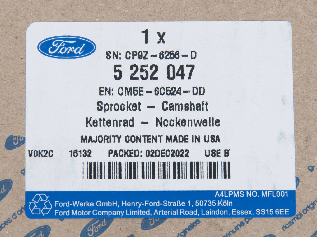 KOŁO ZĘBATE WAŁKA ROZRZĄDU FOCUS 11- 2,0 DOHC WLOT _ 5252047 _ CM5E-6C524-DD _ CP9Z-6256-D