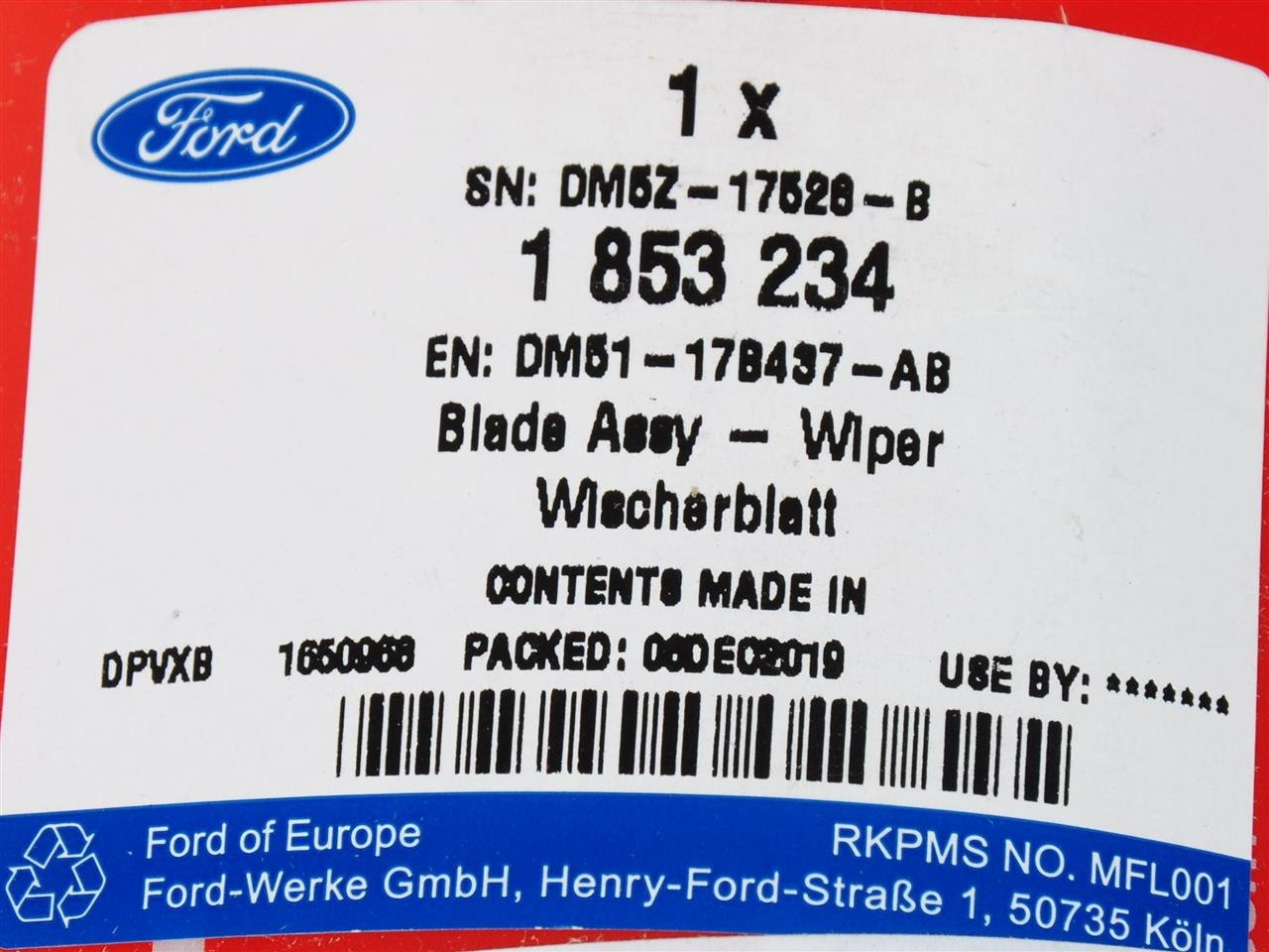 PIÓRO LEWE WYCIERACZKI PRZÓD C-MAX ENERGI 2014-2018 _ 1853234 _ DM51-17B437-AB _ DM5Z-17528-B