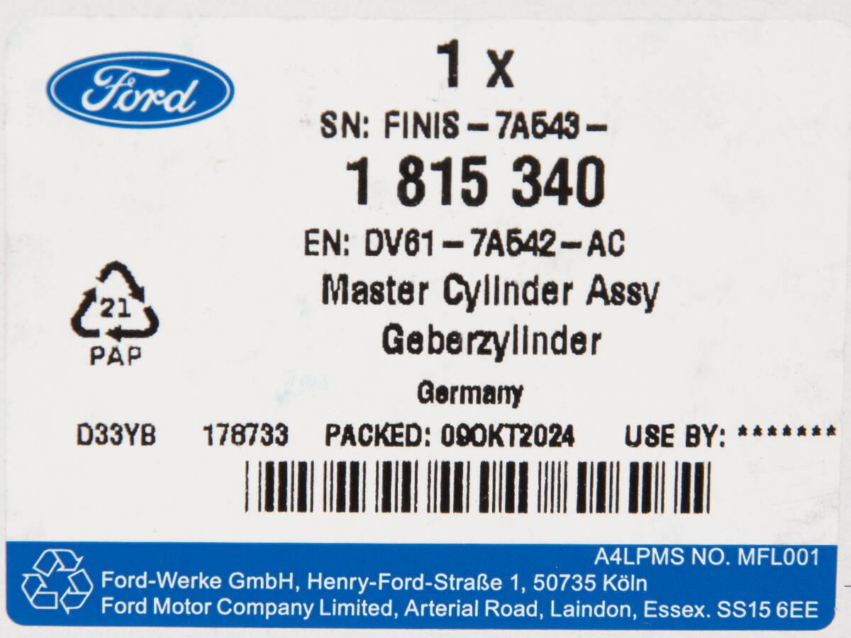 POMPA SPRZĘGŁA TRANSIT/TOURNEO CONNECT 13- _ 1815340 _ DV61-7A542-AC _ GTU_07FORD OE