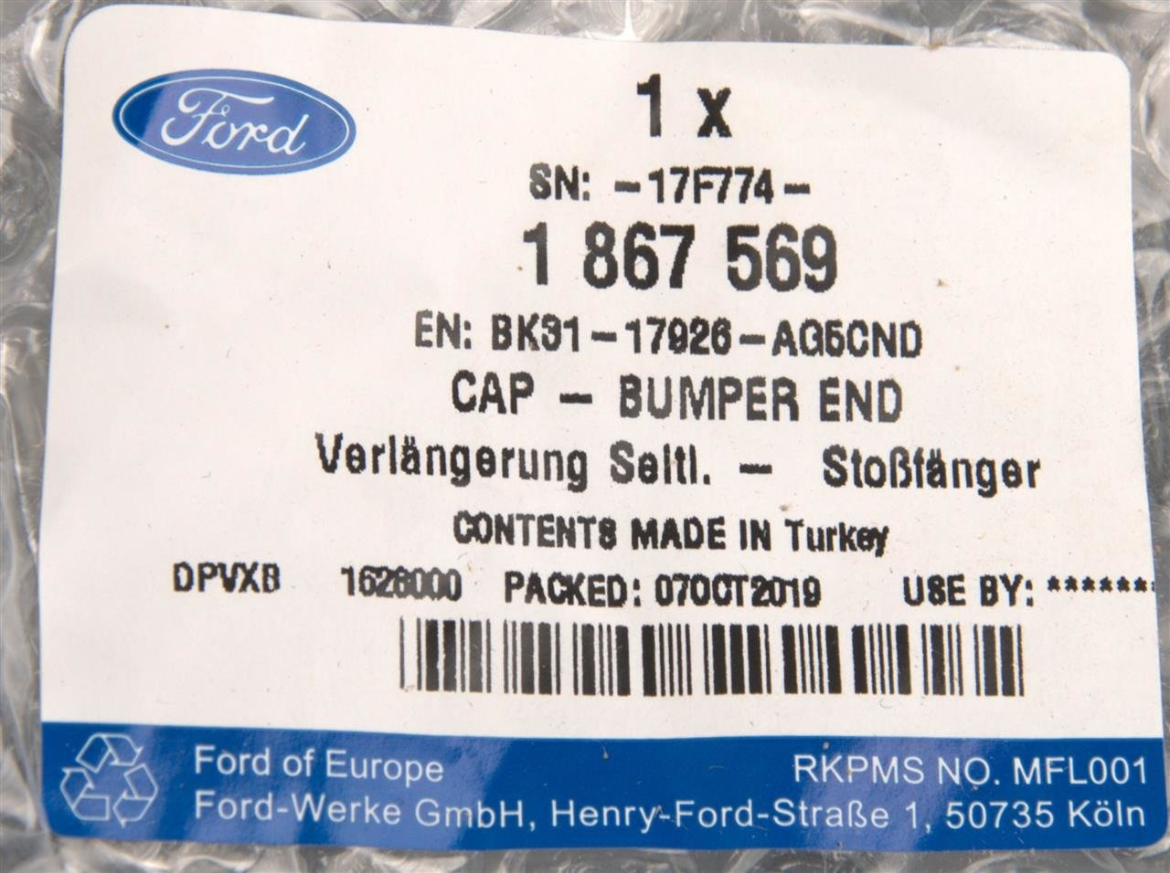 NAROŻNIK PRAWY TYLNEGO ZDERZATA TRANSIT 2014- _ 1867569 _ BK31-17926-AG5CND _ GTU_07