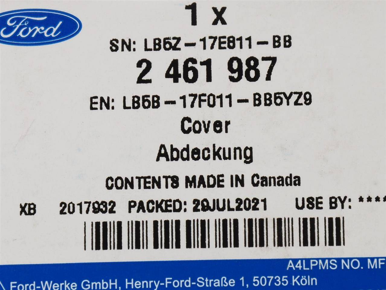 ZAŚLEPKA HAKA ZDERZAKA PRZEDNIEGO EXPLORER 20- ST _ 2615808 _ LB5B-17F011-BB5YZ9