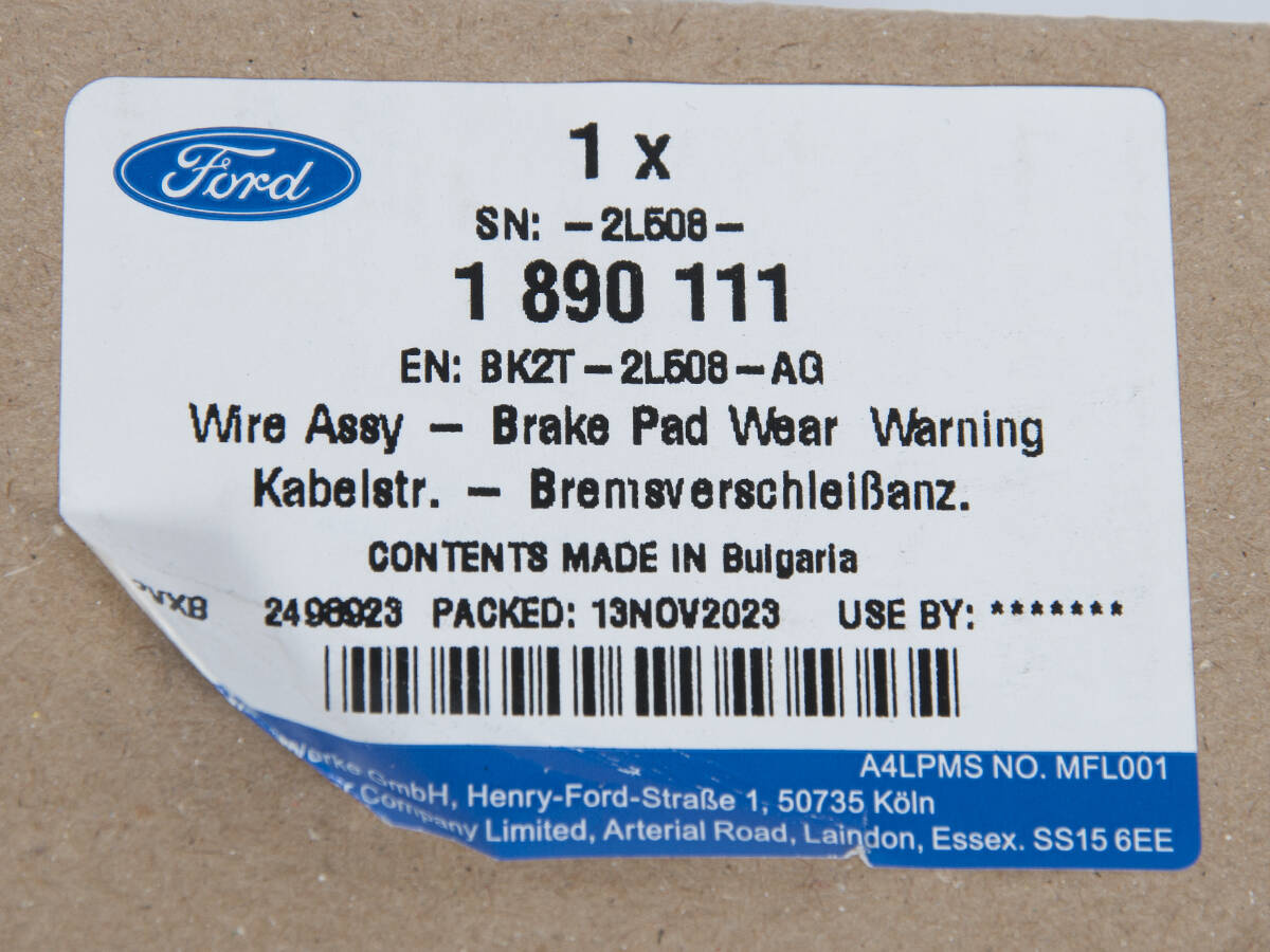 WIĄZKA ZUŻYCIA KLOCKÓW HAMULCOWYCH TYŁ TRANSIT 15- _ 1890111 _ BK2T-2L508-AG