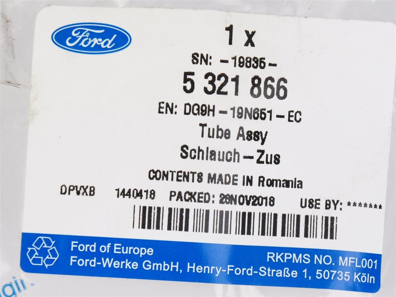 PRZEWÓD UKŁADU KLIMATYZACJI MONDEO 14- EDGE 15- _ 5321866 _ DG9H-19N651-EC