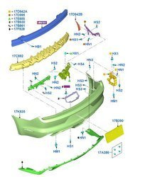 ZDERZAK TYLNY MUSTANG GT 2015-17 - DO WERSJI Z CZUJNIKAMI  _ 2003235 _ FR3B-17K835-BKPRAA _ FR3Z-17K835-BB _ GTU_07