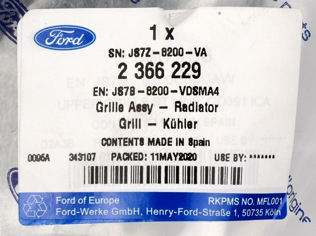 GRILL ZDERZAKA PRZÓD FORD MONDEO 2019- VIGNALE _ 2366229 _ JS7B-8200-VDSMA4 _ GTU_07