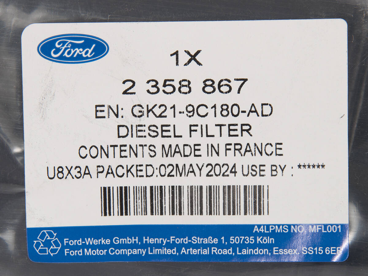 FILTR PALIWA FORD TRANSIT 16- 19- 2.0 ECOBLUE _ 2762140 _ GK21-9C180-AE _ GK2Z-9155-M