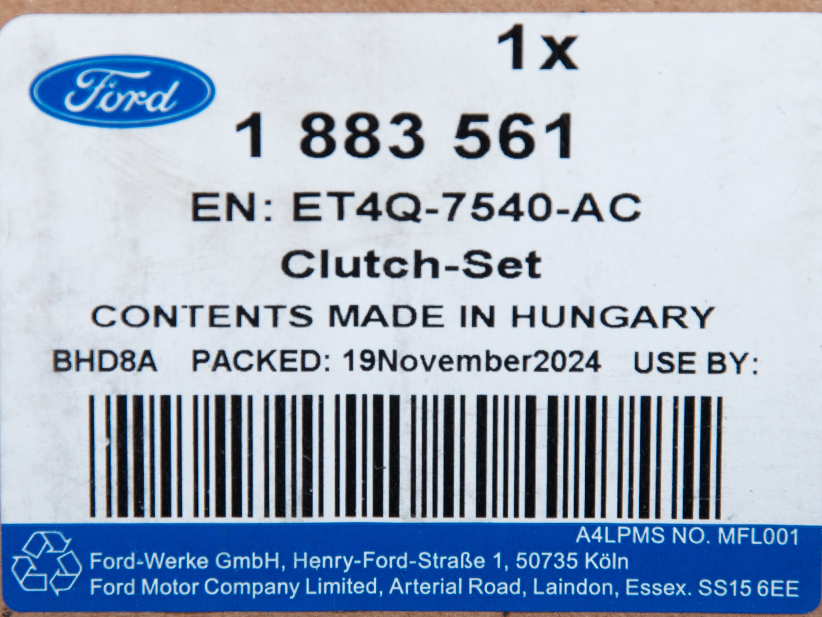 ZESTAW SPRZĘGŁA MONDEO 14-22 EDGE 15- 18-24 OE _ 1883561 _ ET4Q-7540-AC