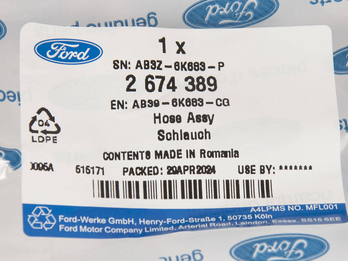 PRZEWÓD CHŁODNICY POWIETRZA RANGER 11 /2.2 DURATORQ TC _ 2674389_ AB39