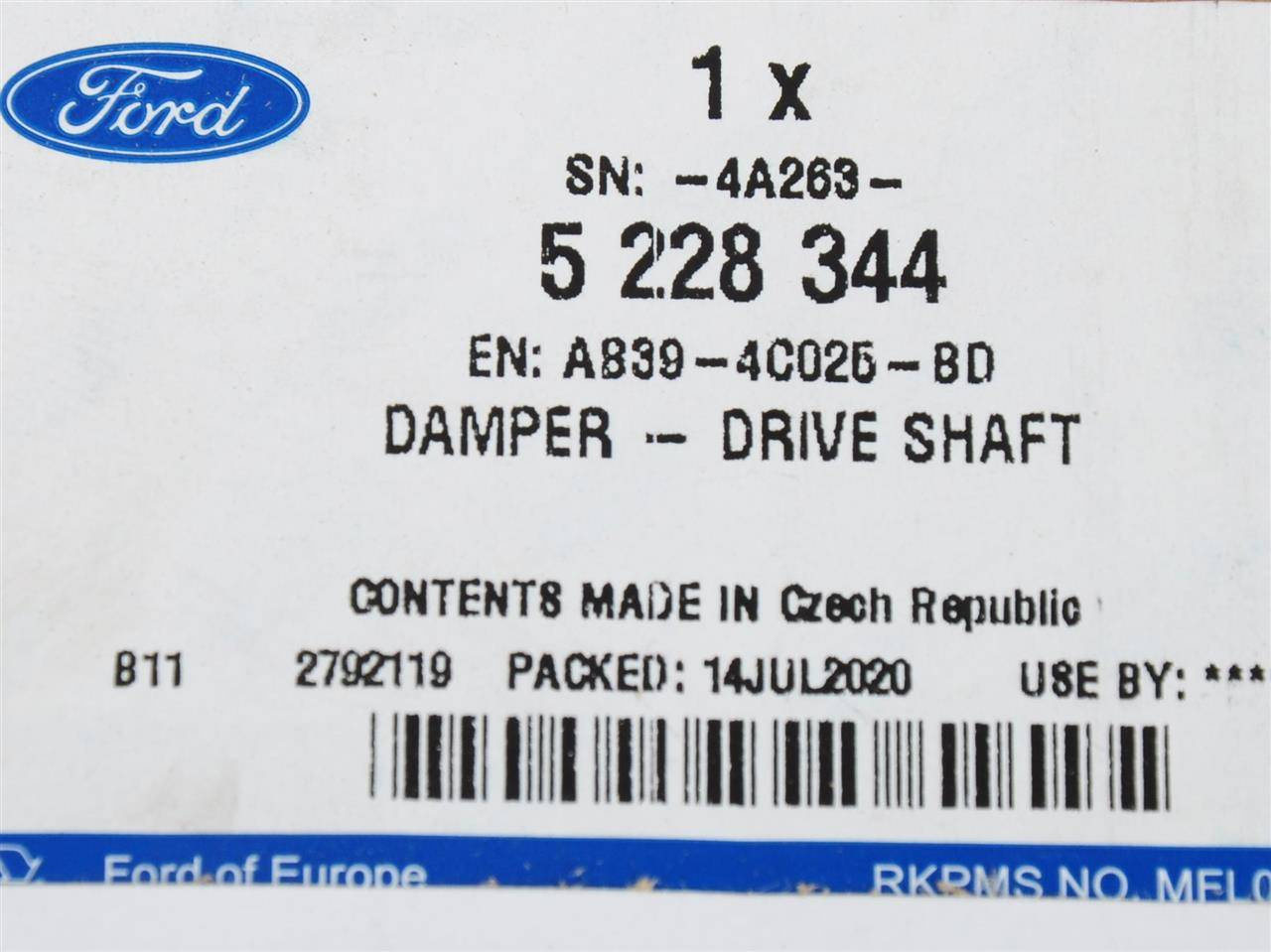 Amortisseur D'arbre D'entraînement Arrière AP03 5228344 AB39-4C025-BD Pour FORD RANGER MK3 2013
